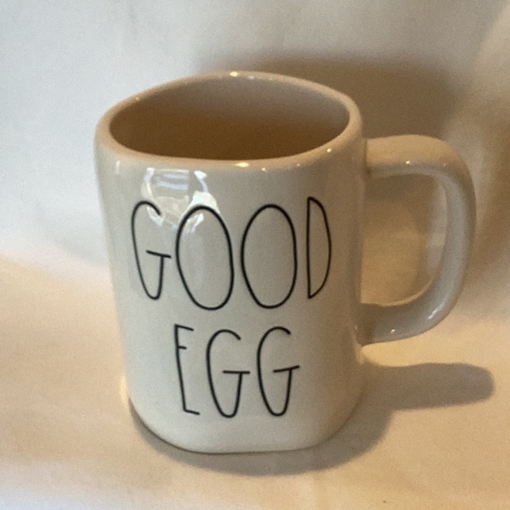 EUC - Rae Dunn Good Egg / Bad Egg Double Sided Easter mug
